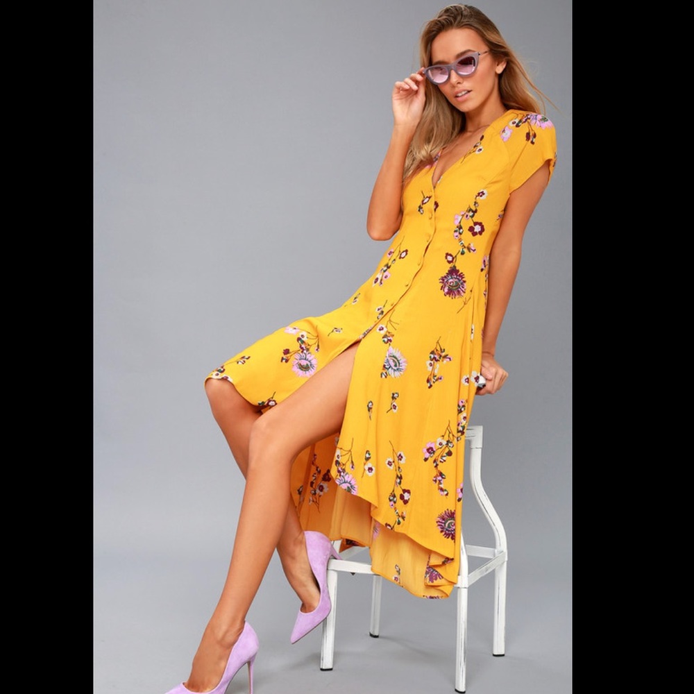 Free People NWT Lost In You Floral Midi Dress L - Picture 4 of 8